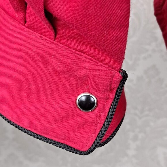 Vintage Panhandle Slim Size Medium Red Western Shirt Black Embroidery Snap Front - Picture 10 of 14